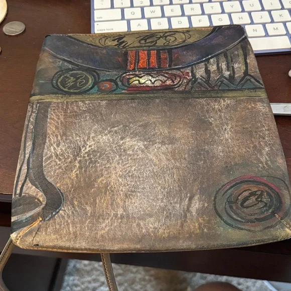 Jane Yoo Artistic Brown Leather Bag - Picture 2 of 2